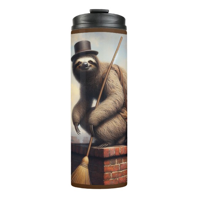 Sloth Chimney Sweep Thermal Tumbler (Front)
