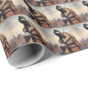 Sloth Chimney Sweep Wrapping Paper