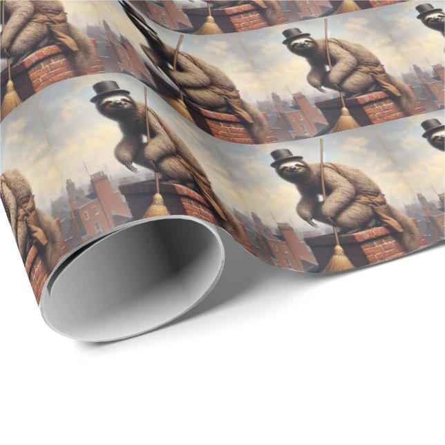 Sloth Chimney Sweep Wrapping Paper (Roll Corner)