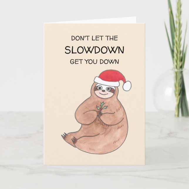 Sloth Christmas Card (Front)