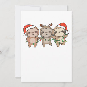 Sloth Christmas Christmas Animals Cute Sloth Holiday Card