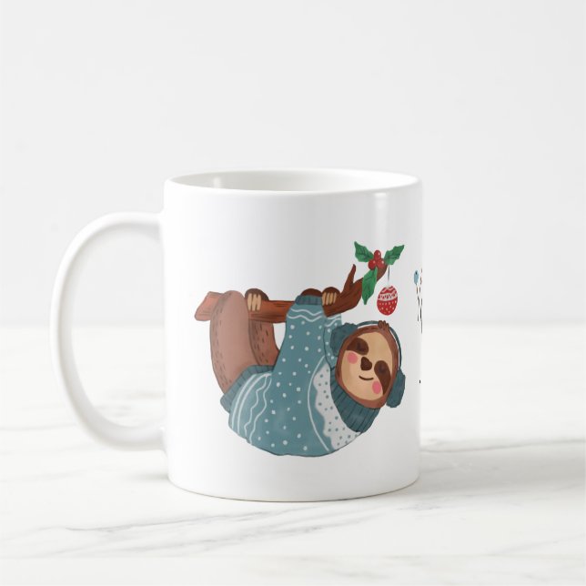 Sloth Christmas Coffee Mug (Left)