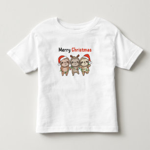 Sloth Christmas Cute Sloths Merry Christmas Toddler T-Shirt