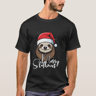 Sloth Christmas Eve Lazy Animal Santa Claus Xmas D T-Shirt
