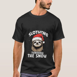 Sloth Christmas Eve Lazy Animal Santa Claus Xmas D T-Shirt