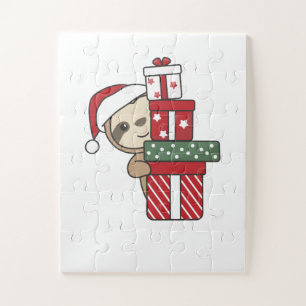 Sloth Christmas Gift Winter Sloths Jigsaw Puzzle