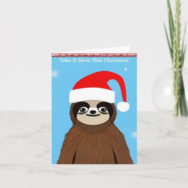 Sloth Christmas Holiday Card (Front)