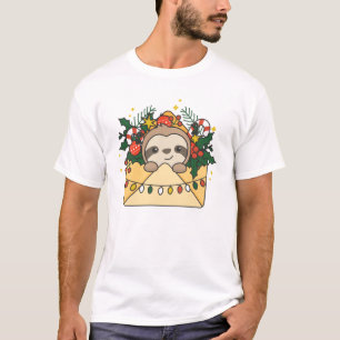 Sloth Christmas Letter Winter Animals Sloths T-Shirt