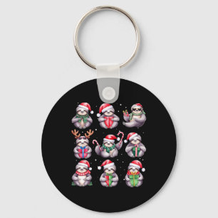 Sloth Christmas Lights Funny Sloths Lover Animal P Key Ring