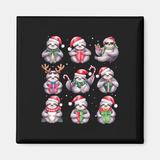 Sloth Christmas Lights Funny Sloths Lover Animal P Magnet (Front)