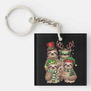 Sloth Christmas Merry Slothmas Sloth Lover Gift Key Ring
