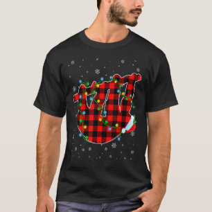 Sloth Christmas Santa Hat Cute Animals Xmas Light T-Shirt