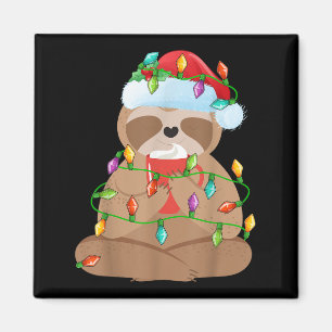 Sloth Christmas Shirt For Boys Girls Kids Lights S Magnet