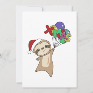 Sloth Christmas Snow Winter Animals Sloths Adult C Holiday Card