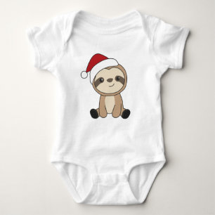 Sloth Christmas Snow Winter Animals Sloths Baby Bo Baby Bodysuit