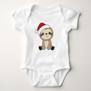 Sloth Christmas Snow Winter Animals Sloths Baby Bo Bodysuit