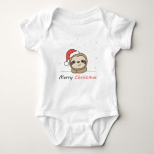 Sloth Christmas Snow Winter Animals Sloths Baby Bodysuit