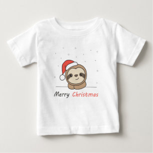 Sloth Christmas Snow Winter Animals Sloths Baby T-Shirt