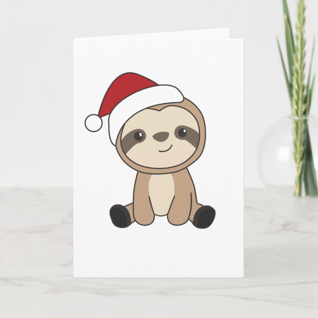 Sloth Christmas Snow Winter Animals Sloths Card (Front)