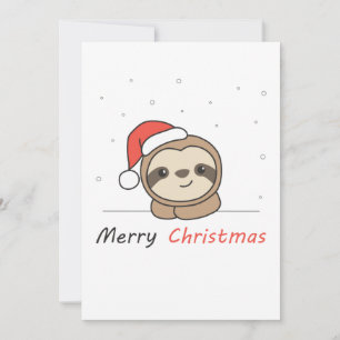 Sloth Christmas Snow Winter Animals Sloths Holiday Card