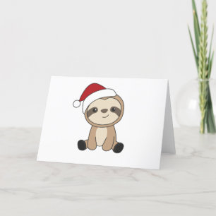 Sloth Christmas Snow Winter Animals Sloths Holiday Card