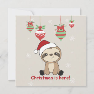 Sloth Christmas Snow Winter Animals Sloths Invitat Invitation