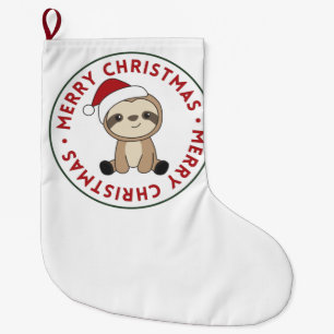 Sloth Christmas Snow Winter Animals Sloths Large Christmas Stocking