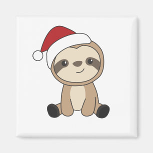 Sloth Christmas Snow Winter Animals Sloths Magnet