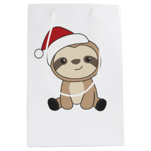 Sloth Christmas Snow Winter Animals Sloths Medium Gift Bag