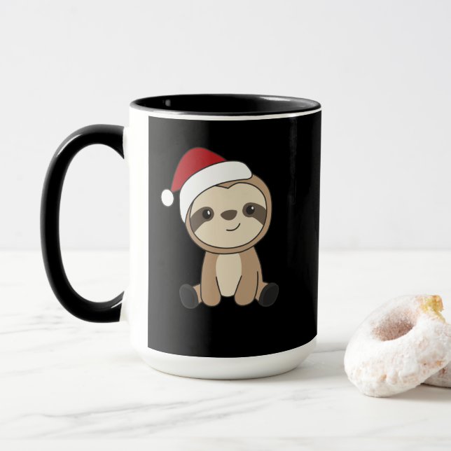 Sloth Christmas Snow Winter Animals Sloths Mug (With Donut)