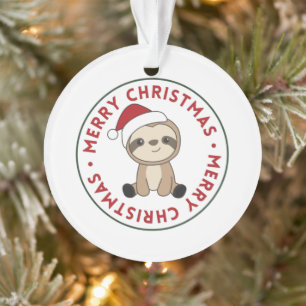 Sloth Christmas Snow Winter Animals Sloths Ornamen Ornament