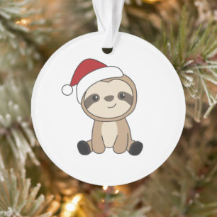 Sloth Christmas Snow Winter Animals Sloths Ornament