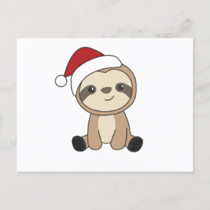 Sloth Christmas Snow Winter Animals Sloths Postcard