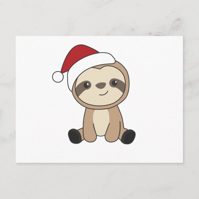 Sloth Christmas Snow Winter Animals Sloths Postcard (Front)
