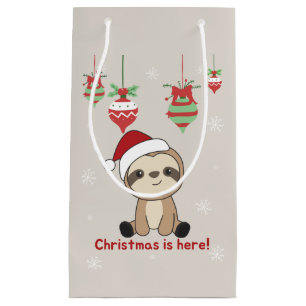 Sloth Christmas Snow Winter Animals Sloths Small G Gift Bag