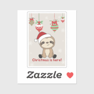 Sloth Christmas Snow Winter Animals Sloths Sticker