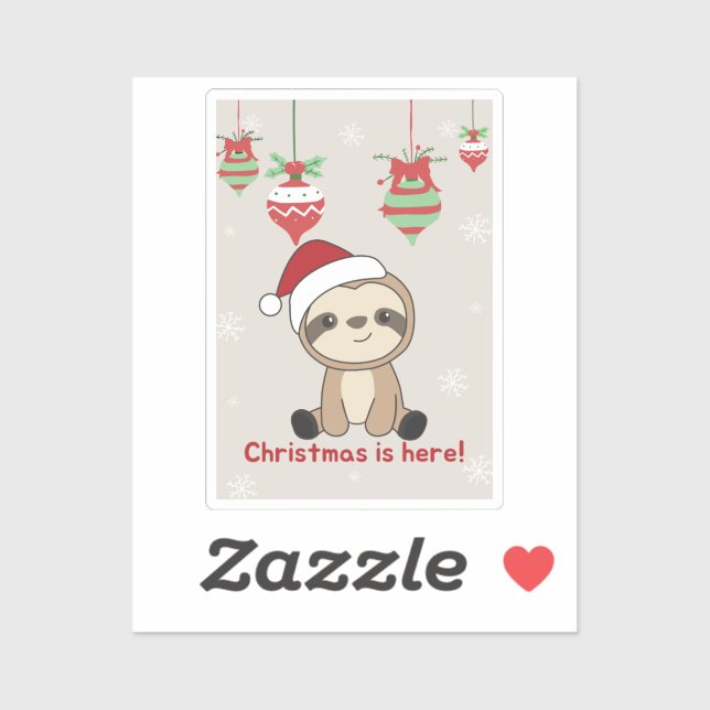 Sloth Christmas Snow Winter Animals Sloths Sticker (Sheet)
