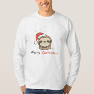 Sloth Christmas Snow Winter Animals Sloths T-Shirt