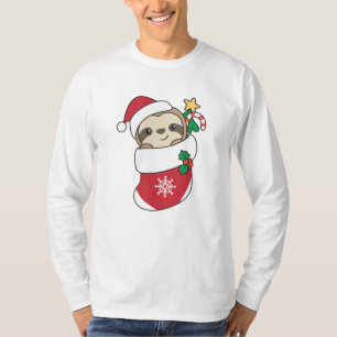 Sloth Christmas Snow Winter Animals Sloths T-Shirt