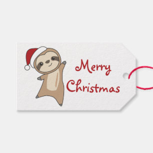 Sloth Christmas Snow Winter Animals Sloths Trucker Gift Tags