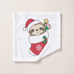 Sloth Christmas Snow Winter Animals Sloths Wash Cloth