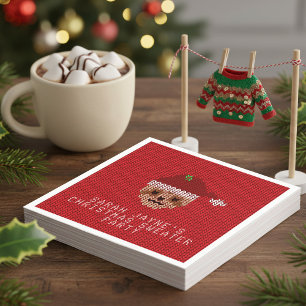 Sloth Christmas Sweater Party Red Holiday Napkins