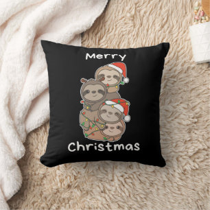 Sloth Christmas Tree Christmas Animals Sloths Cushion