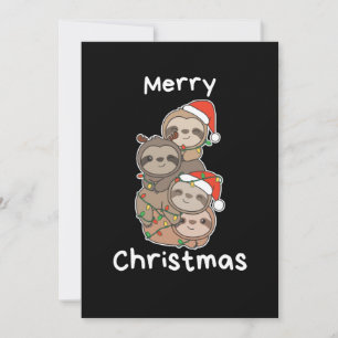 Sloth Christmas Tree Christmas Animals Sloths Holiday Card