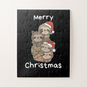 Sloth Christmas Tree Christmas Animals Sloths Jigsaw Puzzle