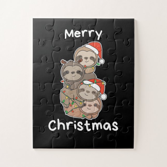 Sloth Christmas Tree Christmas Animals Sloths Jigsaw Puzzle (Vertical)