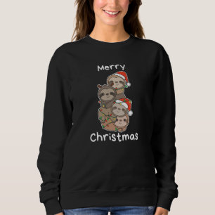 Sloth Christmas Tree Christmas Animals Sloths Sweatshirt