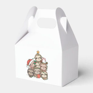 Sloth Christmas Tree Funny Animal Christmas Favour Box