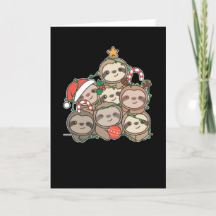 Sloth Christmas Tree Funny Animal Christmas Holiday Card