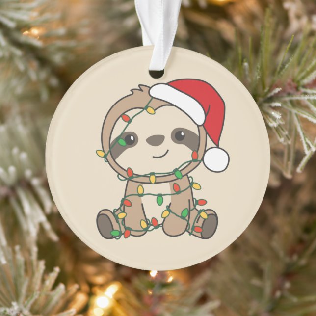 Sloth Christmas Winter Animals Sloths Ornament (Tree)